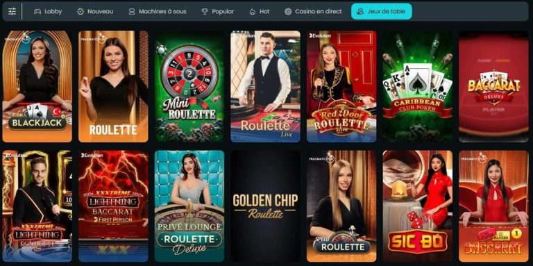 Hugo Bets Casino jeux table